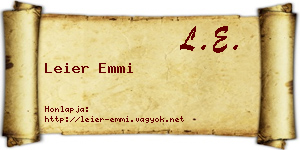 Leier Emmi névjegykártya